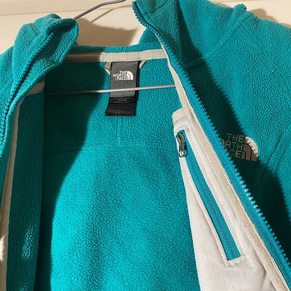 NORTH FACE turquoise fleece jacket size S - Picture 4 of 10